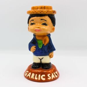 Vintage Italian Boy Garlic Salt Shaker Figurine Retro Kitchen Decor Farmhouse